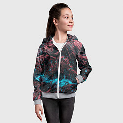 Толстовка на молнии детская Красочные растекания, цвет: 3D-меланж — фото 2