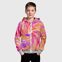 Толстовка на молнии детская Color swirls, цвет: 3D-меланж — фото 2