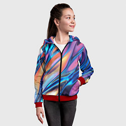 Толстовка на молнии детская Радужные переливы, цвет: 3D-красный — фото 2