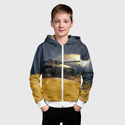 Толстовка на молнии детская Танк Е100, цвет: 3D-белый — фото 2