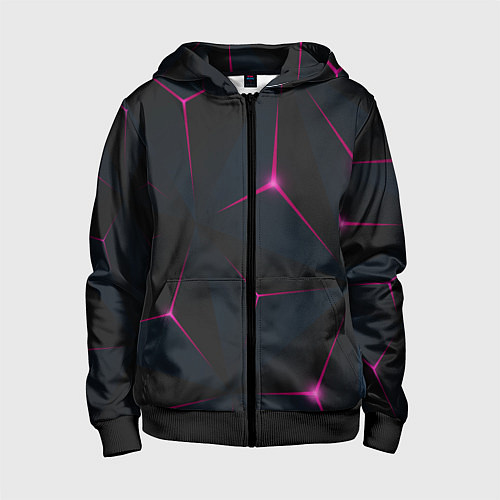 Детская толстовка на молнии Розовое созвездие / 3D-Черный – фото 1