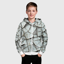 Толстовка на молнии детская Старая растрескавшаяся краска, цвет: 3D-белый — фото 2