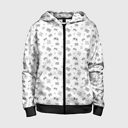 Детская толстовка на молнии 90s pattern on white