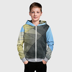 Толстовка на молнии детская Абстрактная сетка из множества фигур, цвет: 3D-меланж — фото 2
