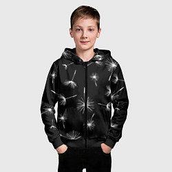 Толстовка на молнии детская Семена одуванчика на чёрном фоне, цвет: 3D-черный — фото 2