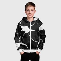 Толстовка на молнии детская Черно-белая классика, цвет: 3D-белый — фото 2