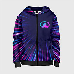Толстовка на молнии детская Great Wall neon speed lines, цвет: 3D-черный