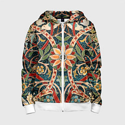 Детская толстовка на молнии Ковер с птицами