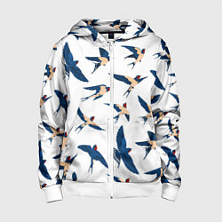 Детская толстовка на молнии Ласточки парят в небе