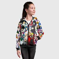 Толстовка на молнии детская Все аниме персонажи, цвет: 3D-черный — фото 2
