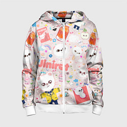Толстовка на молнии детская Skzoo Jinniret pattern cartoon avatar, цвет: 3D-белый