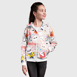 Толстовка на молнии детская Skzoo Jinniret pattern cartoon avatar, цвет: 3D-белый — фото 2
