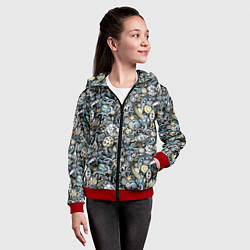 Толстовка на молнии детская Космонавт, ракета и планета, цвет: 3D-красный — фото 2