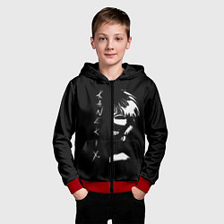 Толстовка на молнии детская Tokyo Ghoul Kaneki Ken - anime, цвет: 3D-красный — фото 2