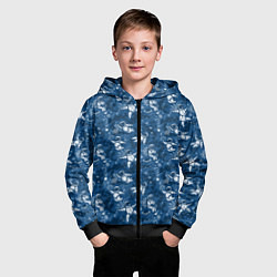 Толстовка на молнии детская Космонавт с котом, цвет: 3D-черный — фото 2