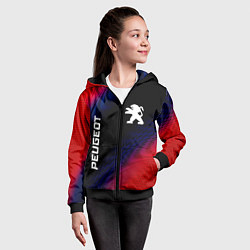 Толстовка на молнии детская Peugeot красный карбон, цвет: 3D-черный — фото 2