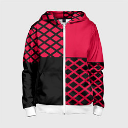 Детская толстовка на молнии Черно-красный геометрический узор