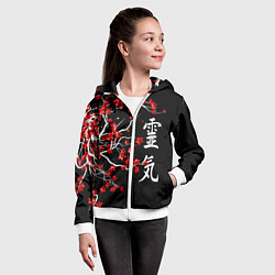 Толстовка на молнии детская Сакура в цвету, цвет: 3D-белый — фото 2