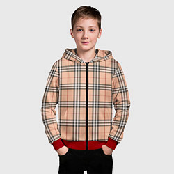 Толстовка на молнии детская Королевский тартан, цвет: 3D-красный — фото 2