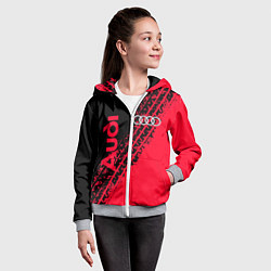 Толстовка на молнии детская Audi, цвет: 3D-меланж — фото 2