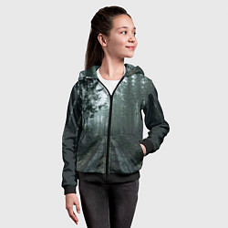 Толстовка на молнии детская Дорога в лес, цвет: 3D-черный — фото 2