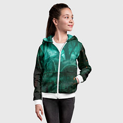 Толстовка на молнии детская Причал у болота, цвет: 3D-белый — фото 2