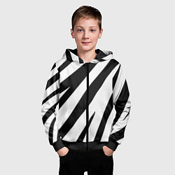 Толстовка на молнии детская Камуфляж зебры, цвет: 3D-черный — фото 2