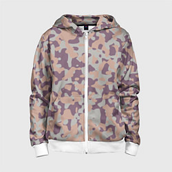 Толстовка на молнии детская Камуфляж German, цвет: 3D-белый