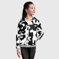 Толстовка на молнии детская Камуфляж Cowskin крупный, цвет: 3D-меланж — фото 2