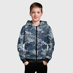 Толстовка на молнии детская Камуфляж Росгвардия цифра, цвет: 3D-черный — фото 2