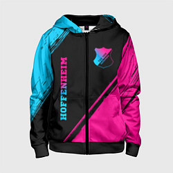 Толстовка на молнии детская Hoffenheim - neon gradient: надпись, символ, цвет: 3D-черный