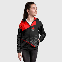 Толстовка на молнии детская Mitsubishi - Sportwear, цвет: 3D-черный — фото 2