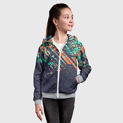 Толстовка на молнии детская Текстурный камуфляж, цвет: 3D-меланж — фото 2