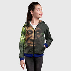 Толстовка на молнии детская Дерево с лицом мем Мудрое дерево, цвет: 3D-синий — фото 2