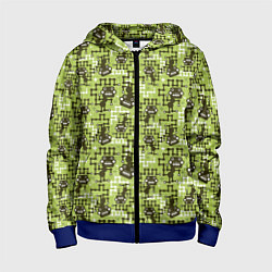 Толстовка на молнии детская Милитари робот монстр, цвет: 3D-синий