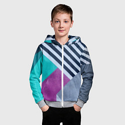Толстовка на молнии детская Разнообразные абстрактные паттерны, цвет: 3D-меланж — фото 2