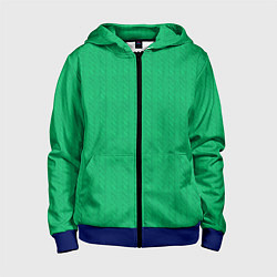 Детская толстовка на молнии Зеленый вязаный свитер