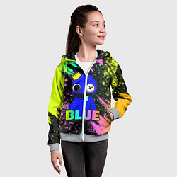 Толстовка на молнии детская Rainbow Friends - Blue, цвет: 3D-меланж — фото 2