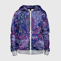 Толстовка на молнии детская Морской кролик, цвет: 3D-меланж