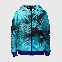 Толстовка на молнии детская Голубой лед - иней, цвет: 3D-синий