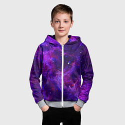 Толстовка на молнии детская Неоновый космос и звезды, цвет: 3D-меланж — фото 2