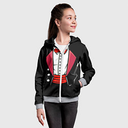 Толстовка на молнии детская Костюм фокусника с бабочкой и волшебной палочкой, цвет: 3D-меланж — фото 2