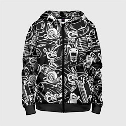 Толстовка на молнии детская JDM Pattern, цвет: 3D-черный