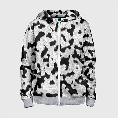 Детская толстовка на молнии Далматин - текстура / 3D-Меланж – фото 1