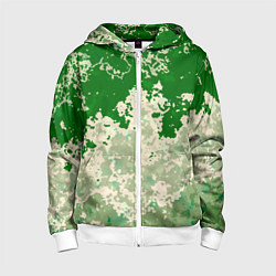 Детская толстовка на молнии Абстракция в зелёных тонах