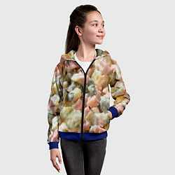 Толстовка на молнии детская Салат оливье, цвет: 3D-синий — фото 2