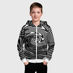 Толстовка на молнии детская Black and white abstract pattern, цвет: 3D-белый — фото 2
