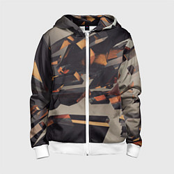 Толстовка на молнии детская Абстрактное множество стеклянных объектов, цвет: 3D-белый