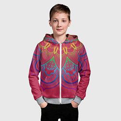 Толстовка на молнии детская Viva magenta mandala, цвет: 3D-меланж — фото 2