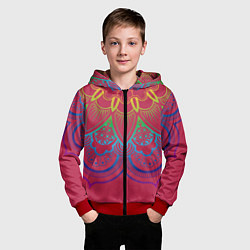 Толстовка на молнии детская Viva magenta mandala, цвет: 3D-красный — фото 2